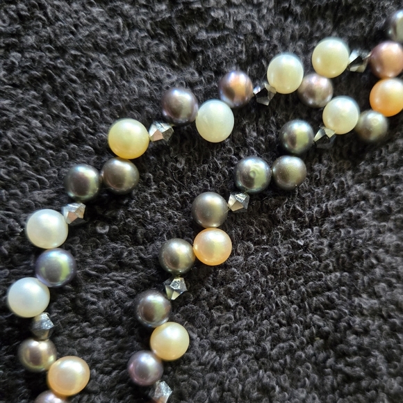 Lia Sophia Feminine Layered Faux Pearl & Crystal Necklace - Picture 3 of 6